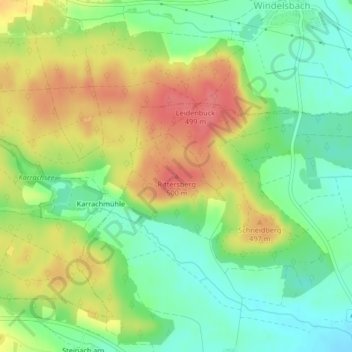 Geslau topographic map, elevation, terrain