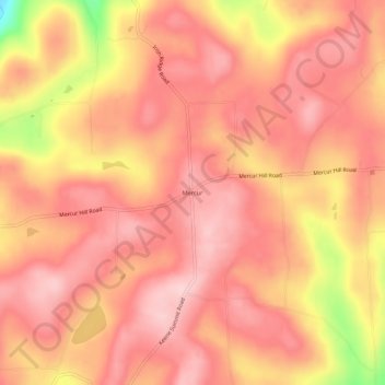 Mercur topographic map, elevation, terrain