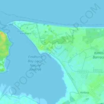 Findhorn Ecovillage topographic map, elevation, terrain