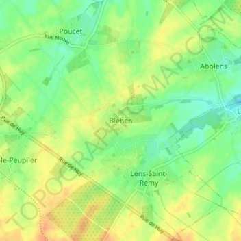 Blehen topographic map, elevation, terrain