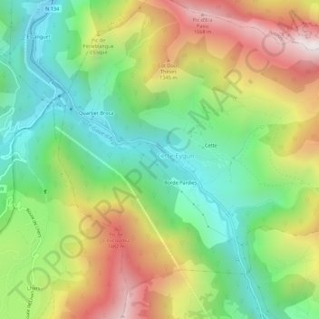 Borde Faurie topographic map, elevation, terrain