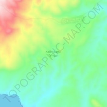 Kalondama Tengah topographic map, elevation, terrain