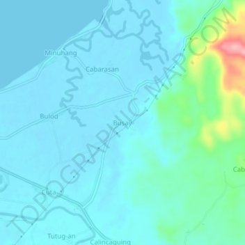 Busay topographic map, elevation, terrain