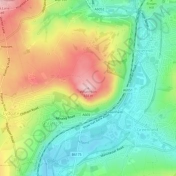 Wharmton topographic map, elevation, terrain