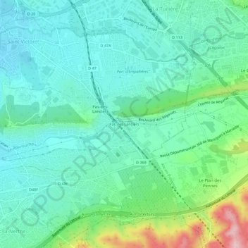 Pas des Lanciers topographic map, elevation, terrain