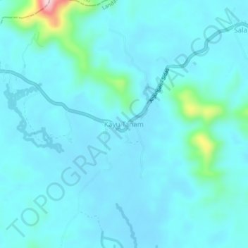 Kayu Tanam topographic map, elevation, terrain