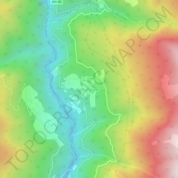 Bunagu topographic map, elevation, terrain