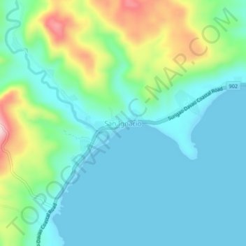 San Ignacio topographic map, elevation, terrain