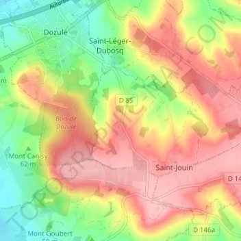 Les Panniers topographic map, elevation, terrain