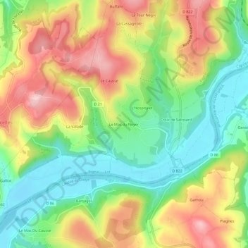 Le Mas du Noyer topographic map, elevation, terrain