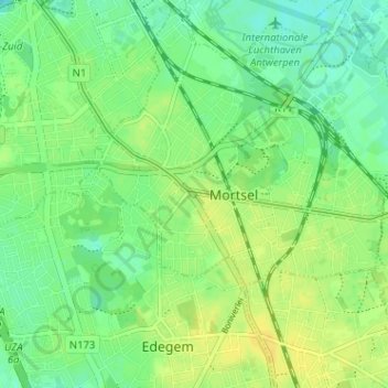 Oude God topographic map, elevation, terrain