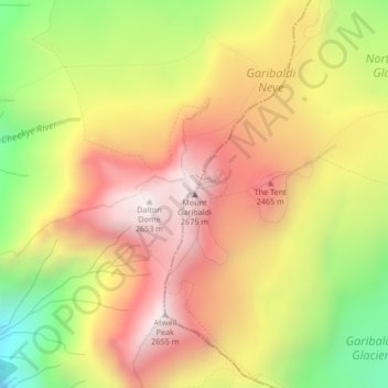 Mount Garibaldi topographic map, elevation, terrain