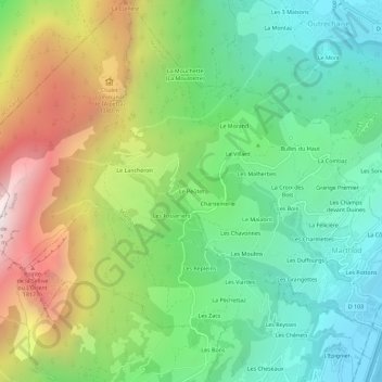 Le Peûtet topographic map, elevation, terrain