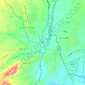 Tomatitas topographic map, elevation, terrain