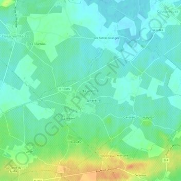 La Landette topographic map, elevation, terrain