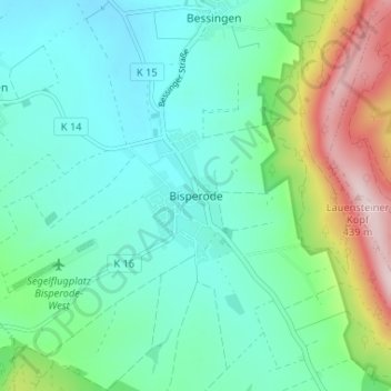 Bisperode topographic map, elevation, terrain