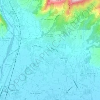 Marlia topographic map, elevation, terrain