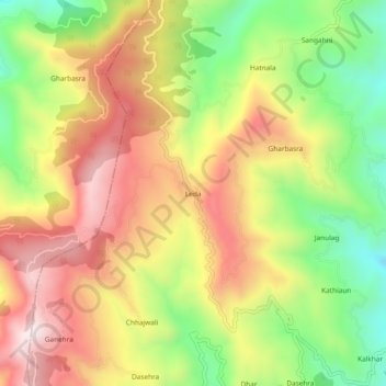 Leda topographic map, elevation, terrain