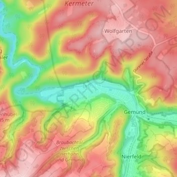 Malsbenden topographic map, elevation, terrain
