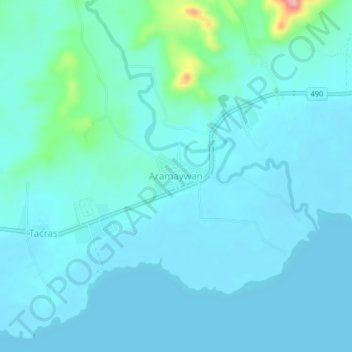 Aramaywan topographic map, elevation, terrain