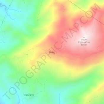 Dulag topographic map, elevation, terrain