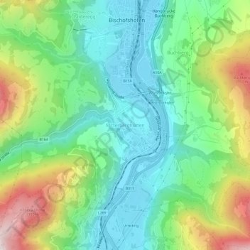 Mitterberghütten topographic map, elevation, terrain