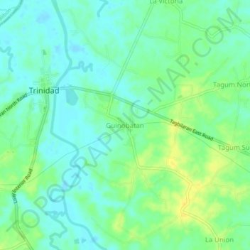 Guinobatan topographic map, elevation, terrain
