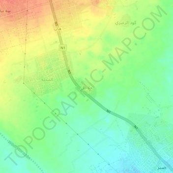 Jalajil topographic map, elevation, terrain