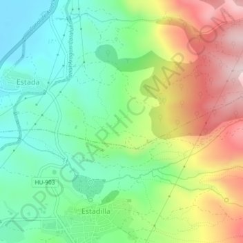 Pezuela topographic map, elevation, terrain