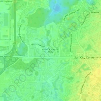 Arbors at Freedom Plaza topographic map, elevation, terrain