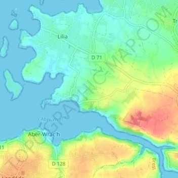 Kernevez Perroz topographic map, elevation, terrain