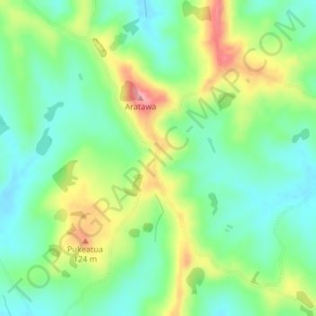 Arapohue topographic map, elevation, terrain