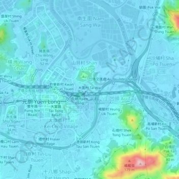 Tai Wai Tsuen topographic map, elevation, terrain