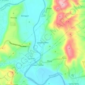 Upper Fatima topographic map, elevation, terrain