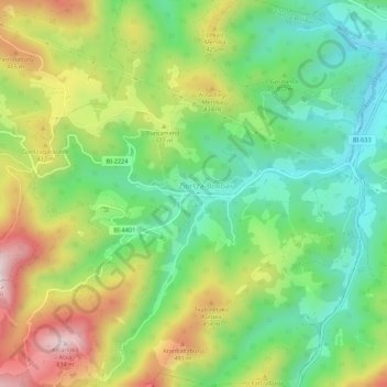 Ziortza-Bolibar topographic map, elevation, terrain