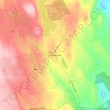 Becket Center topographic map, elevation, terrain