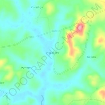 Hosakere topographic map, elevation, terrain