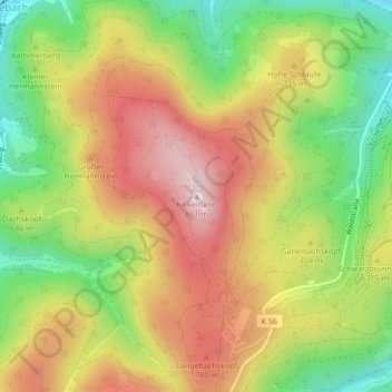 Kickelhahn topographic map, elevation, terrain