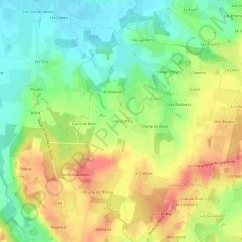 Les Guets topographic map, elevation, terrain