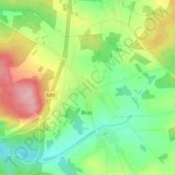 Bras-Haut topographic map, elevation, terrain