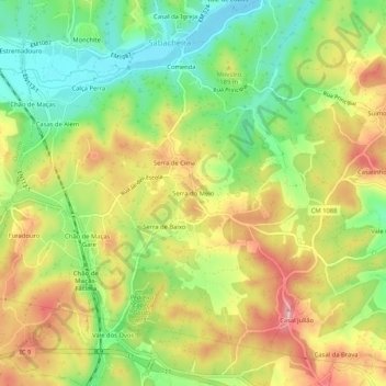 Serra do Meio topographic map, elevation, terrain