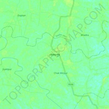 Daulatpur topographic map, elevation, terrain