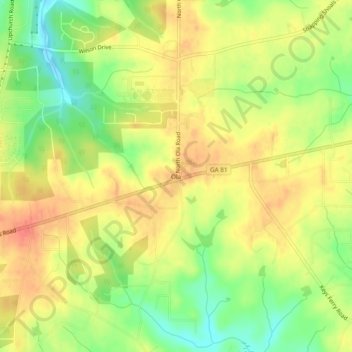 Ola topographic map, elevation, terrain