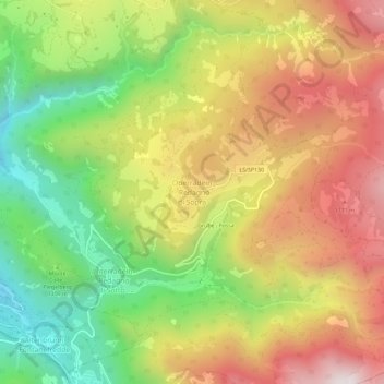 Oberradein topographic map, elevation, terrain
