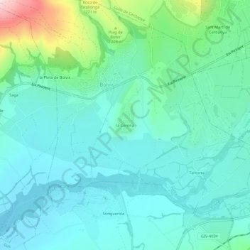 la Corona topographic map, elevation, terrain