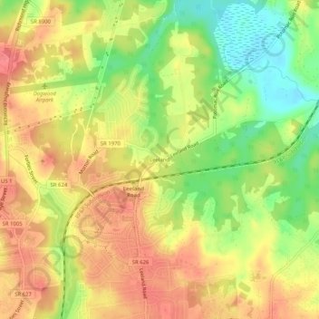 Leeland topographic map, elevation, terrain