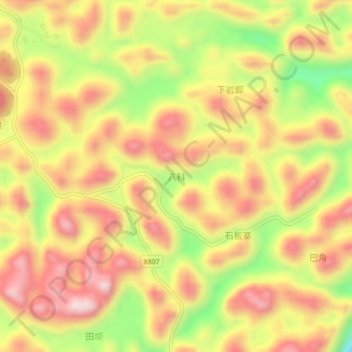 Bake topographic map, elevation, terrain