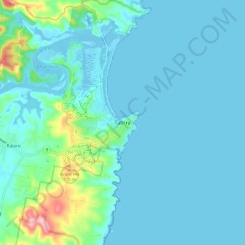 Tathra topographic map, elevation, terrain