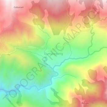 Dumalaguing topographic map, elevation, terrain