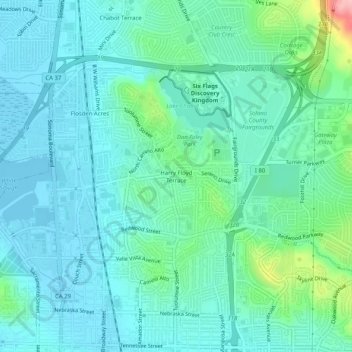 Harry Floyd Terrace topographic map, elevation, terrain